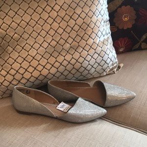 Silver sparkly flats